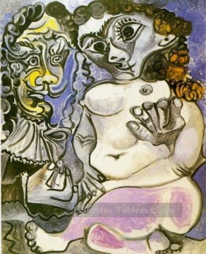 Homme et femme nu 3 1967 cubisme Pablo Picasso Peinture à l'huile